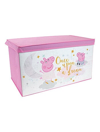 Coffre à jouets Peppa pig once upon a dream rose, en tissus pour enfant