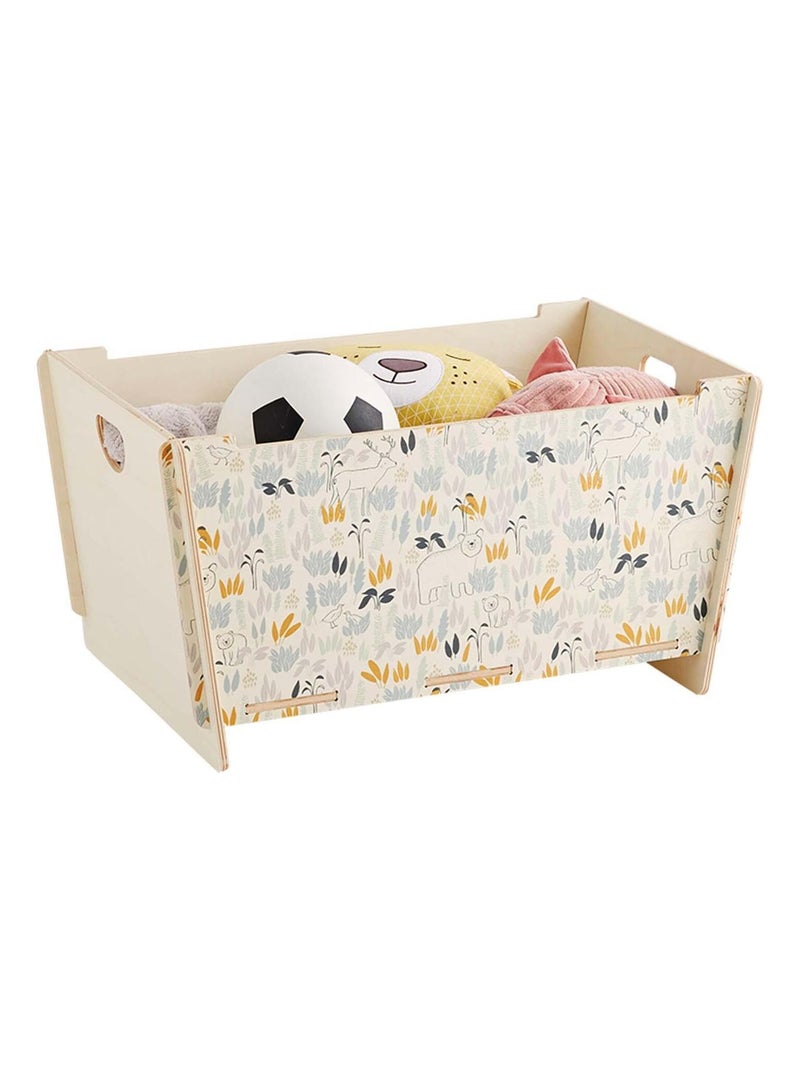 Coffre à jouets pour enfant sans clou ni vis - Bois naturel contreplaqué - Motif Sweet Bear - 100% F Beige clair - Kiabi