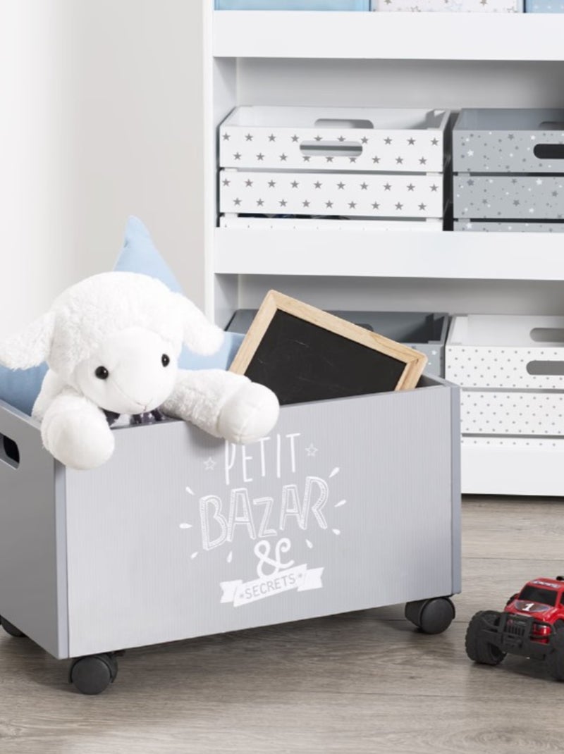 Coffre à roulettes pour enfant Gris - Kiabi