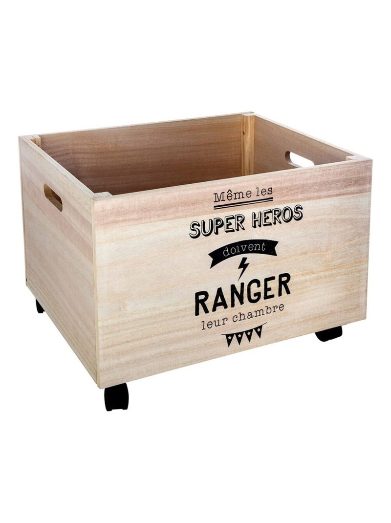 Coffre à roulettes XXL Ranger Beige - Kiabi