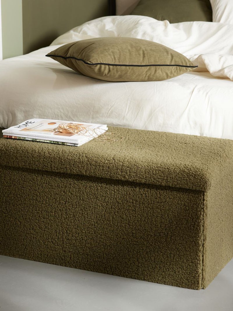 Coffre banc en maille bouclette Kaki - Kiabi