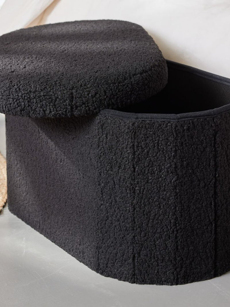Coffre banc en maille bouclette noir - Kiabi