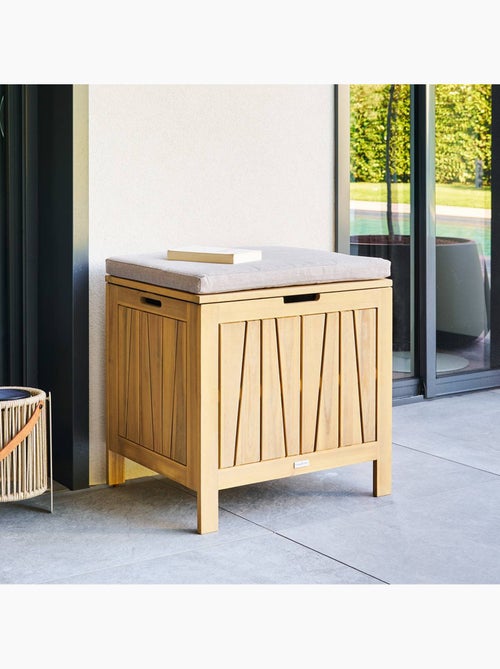 Coffre de rangement 100L avec assise en acacia LODGIA - Kiabi