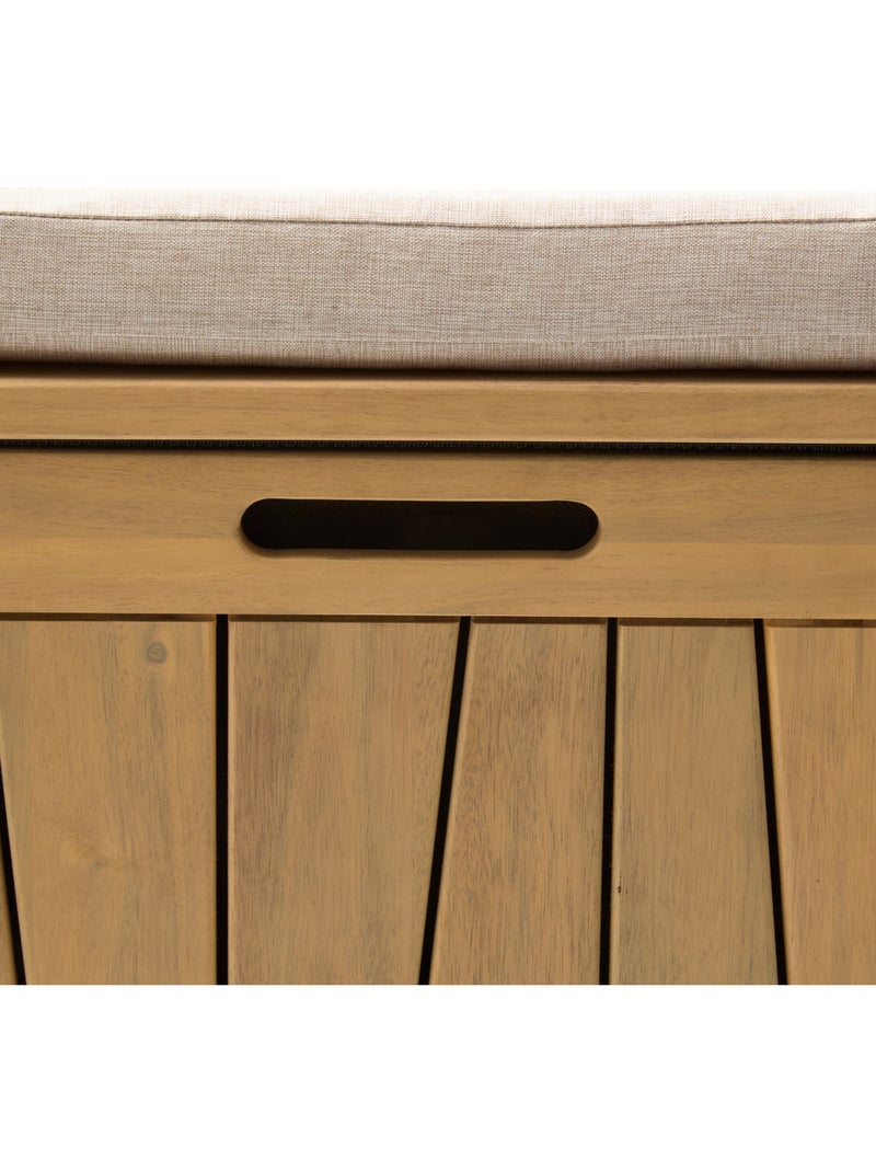 Coffre de rangement 210L avec assise en acacia LODGIA Beige - Kiabi