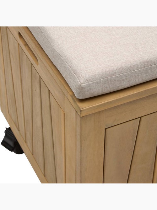 Coffre de rangement 210L avec assise en acacia LODGIA - Kiabi