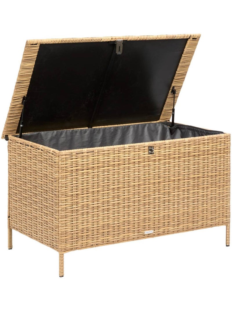 Coffre de rangement 300l en résine tressée bayana Beige - Kiabi