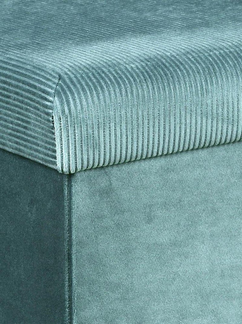 Coffre de rangement banc pliable velours côtelé Bleu - Kiabi