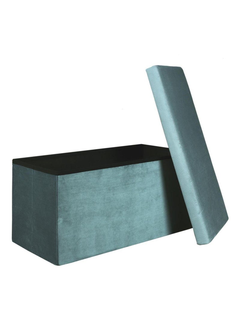 Coffre de rangement banc pliable velours côtelé Bleu - Kiabi