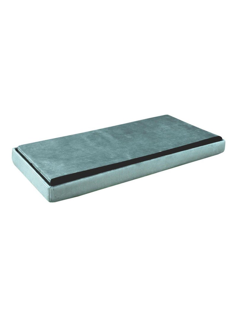 Coffre de rangement banc pliable velours côtelé Bleu - Kiabi