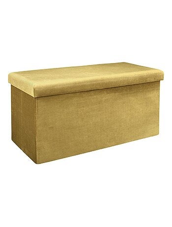 Coffre de rangement banc pliable velours côtelé