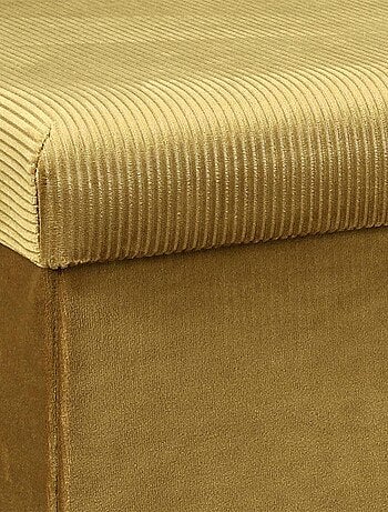 Coffre de rangement banc pliable velours côtelé