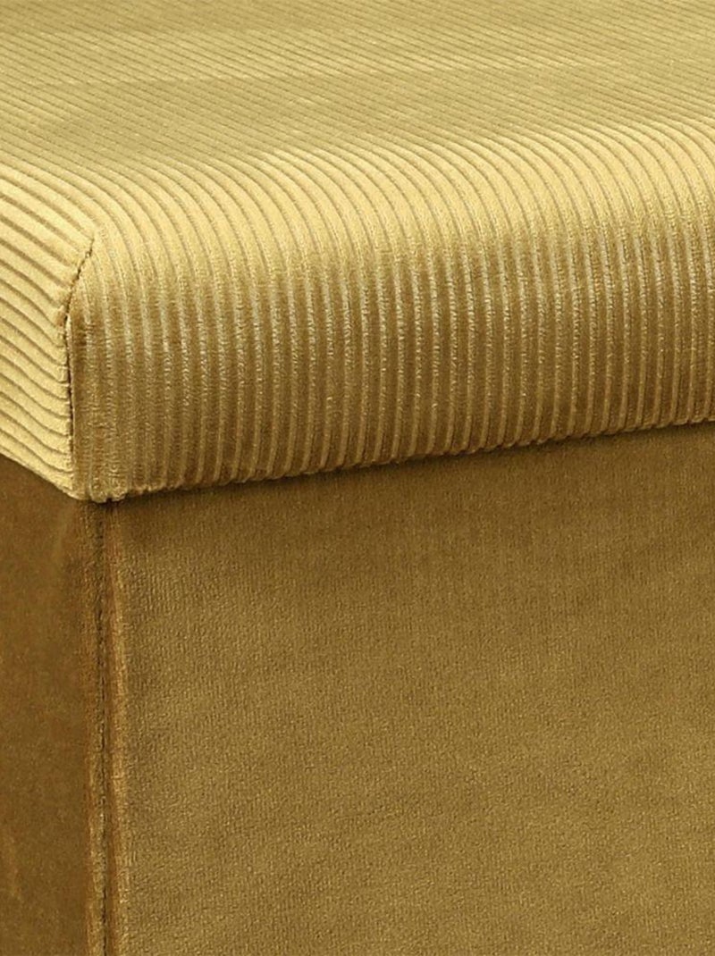 Coffre de rangement banc pliable velours côtelé Jaune - Kiabi