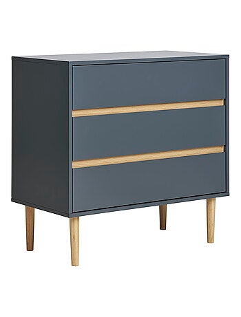 Coffre de rangement Bisley - Coffre en bois peint, 3 tiroirs, gris foncé 80x40x80 cm