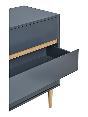 Coffre de rangement Bisley - Coffre en bois peint, 3 tiroirs, gris foncé 80x40x80 cm