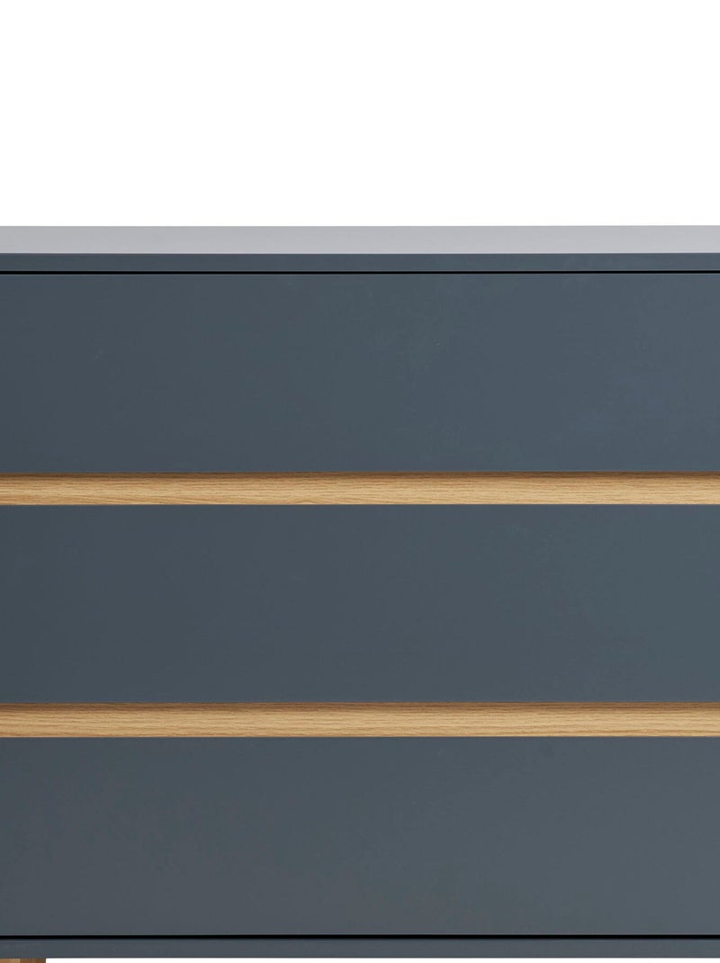 Coffre de rangement Bisley - Coffre en bois peint, 3 tiroirs, gris foncé 80x40x80 cm Gris Argenté - Kiabi