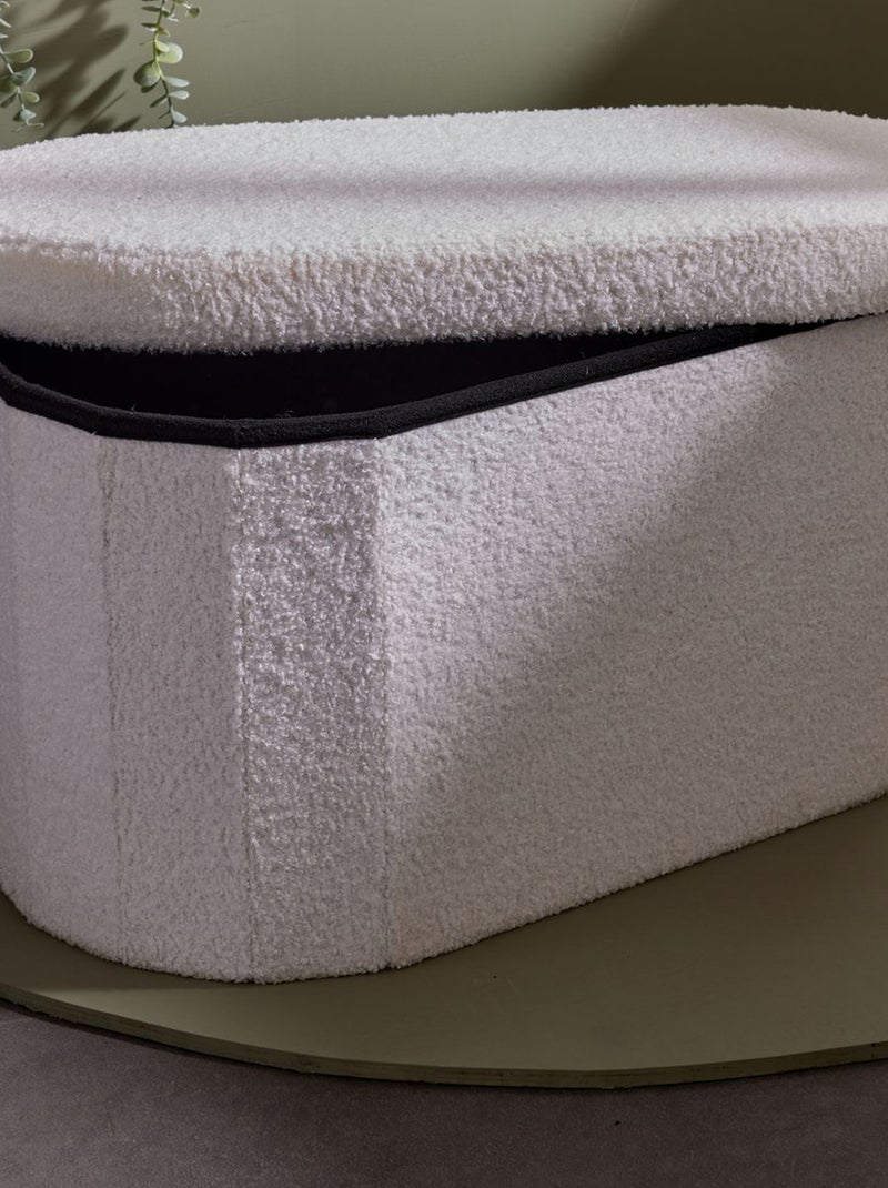 Coffre de rangement en maille bouclette Ecru - Kiabi