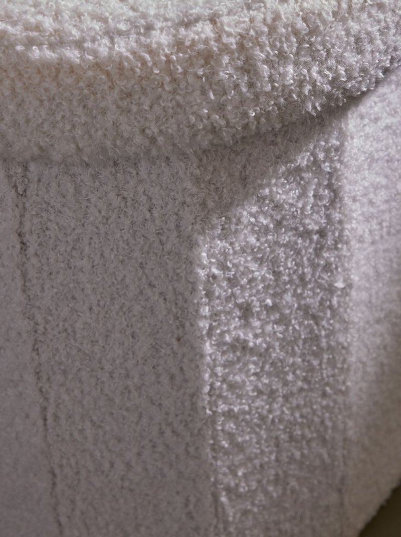 Coffre de rangement en maille bouclette Ecru - Kiabi