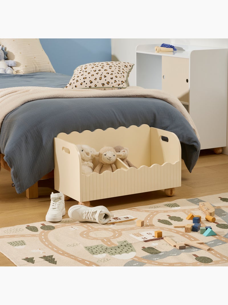 Coffre de rangement enfant 2 compartiments à poignées BOULI Beige - Kiabi