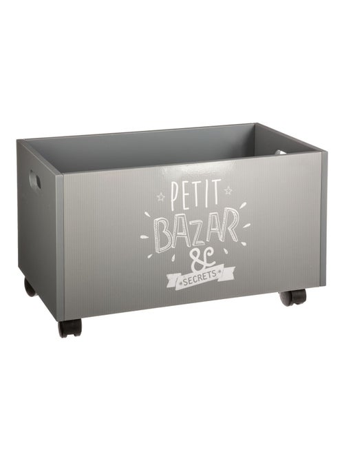 Coffre de rangement enfant à roulettes avec inscription - Kiabi