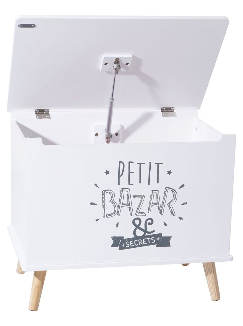 Coffre de rangement enfant avec couvercle LOELI Blanc - Kiabi
