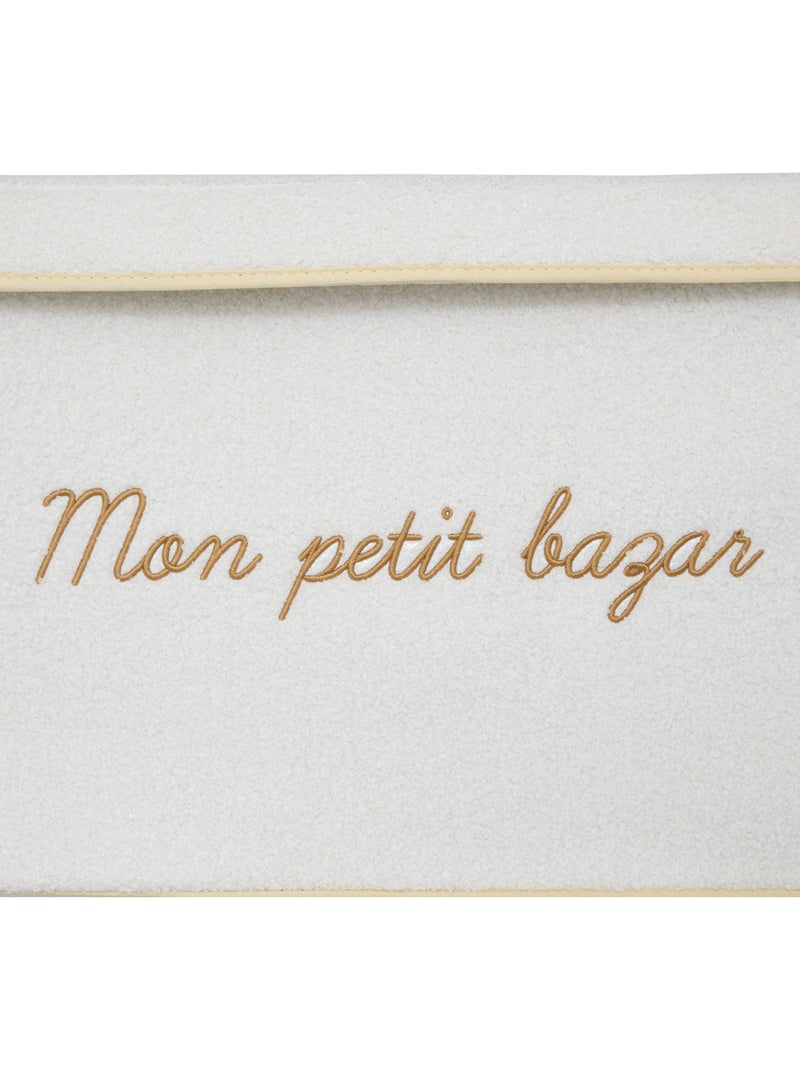 Coffre de rangement enfant en bouclette YUMA Blanc - Kiabi