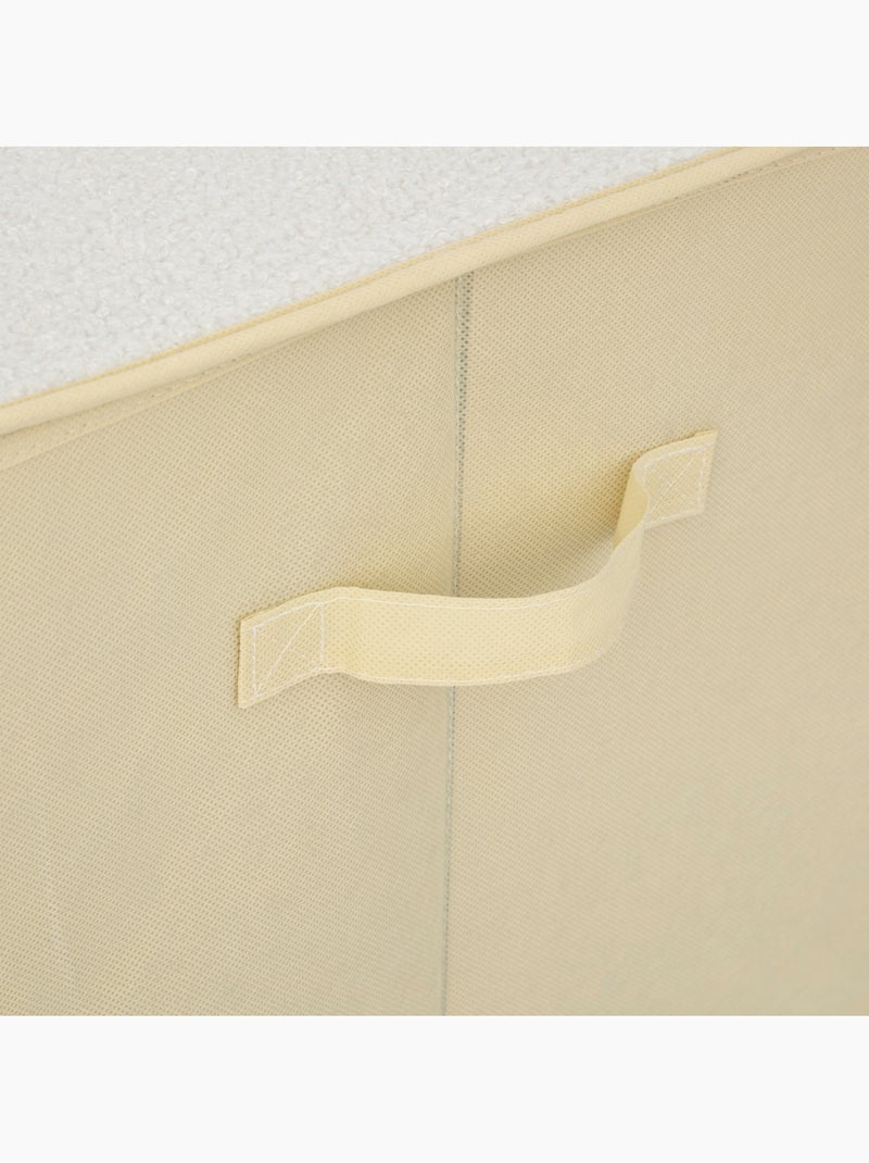 Coffre de rangement enfant en bouclette YUMA Blanc - Kiabi