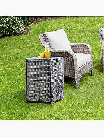 Coffre de rangement pour brasero en rotin, 60cm