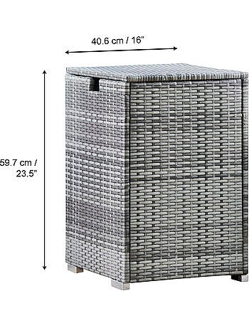 Coffre de rangement pour brasero en rotin, 60cm