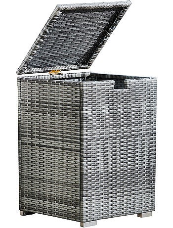 Coffre de rangement pour brasero en rotin, 60cm