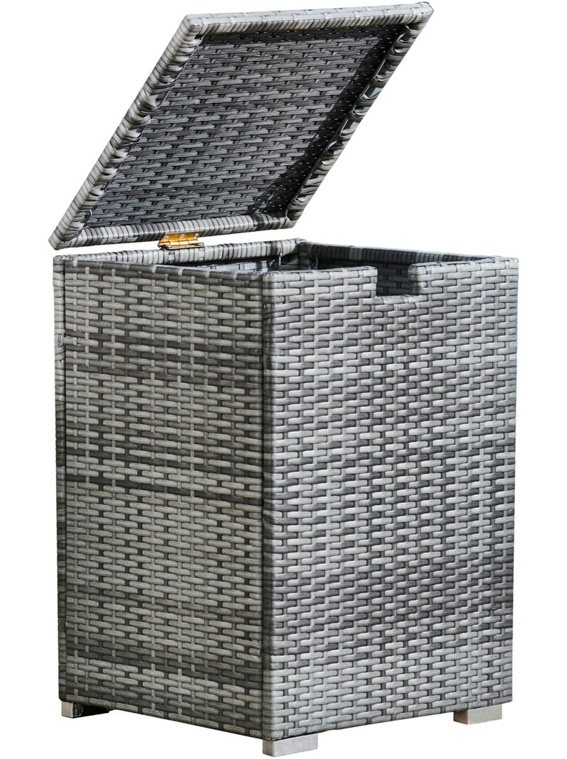 Coffre de rangement pour brasero en rotin, 60cm Gris - Kiabi
