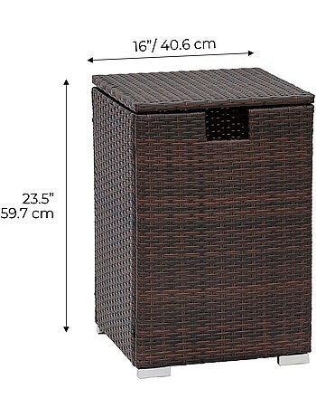 Coffre de rangement pour brasero en rotin, 60cm