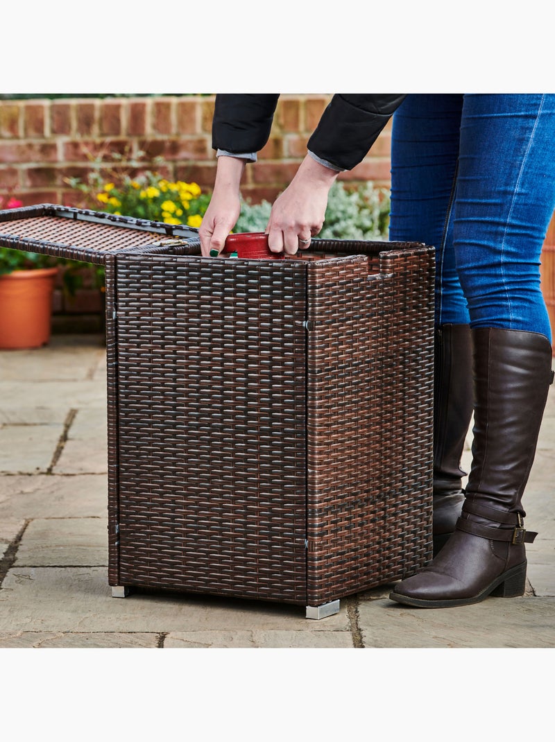 Coffre de rangement pour brasero en rotin, 60cm Marron - Kiabi