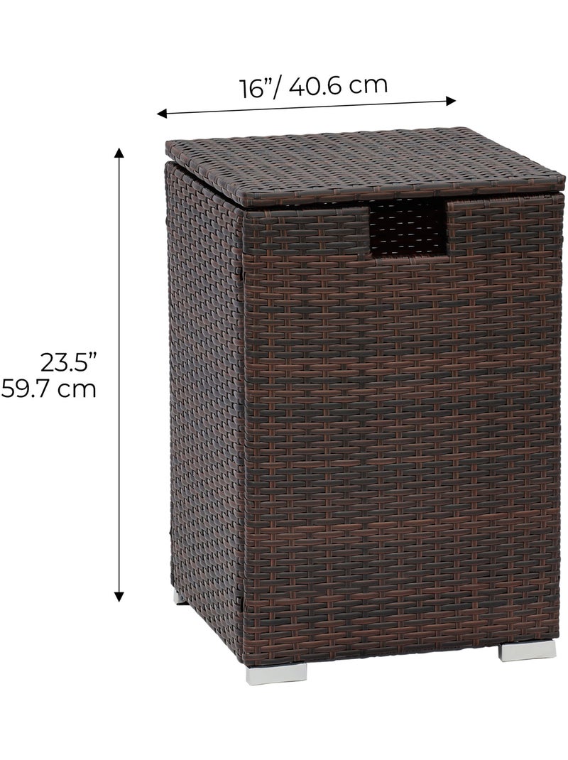 Coffre de rangement pour brasero en rotin, 60cm Marron - Kiabi