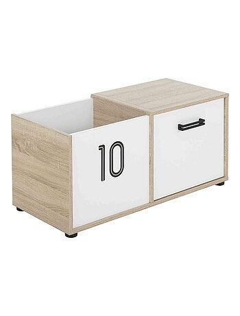 Coffre effet bois blanc, 1 porte 90x40x43