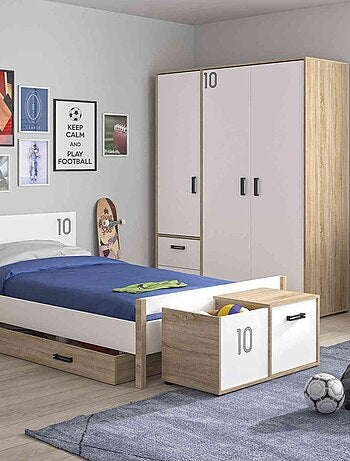 Coffre effet bois blanc, 1 porte 90x40x43