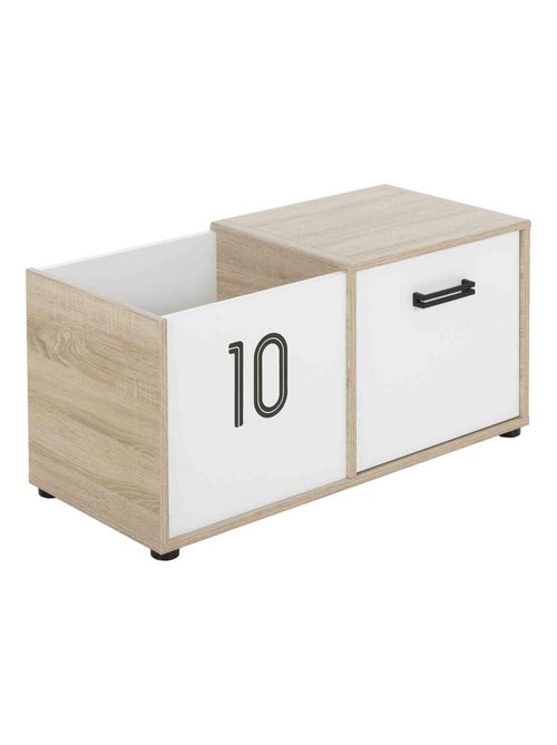 Coffre effet bois blanc, 1 porte  90x40x43 - Kiabi