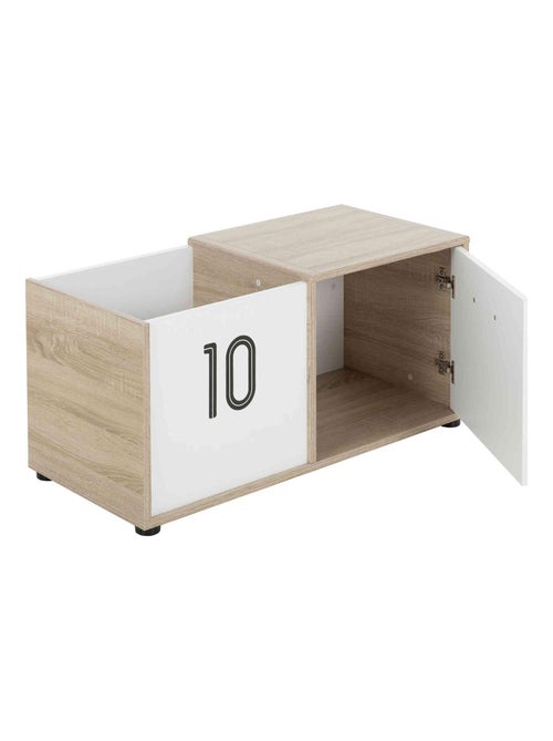 Coffre effet bois blanc, 1 porte  90x40x43 - Kiabi