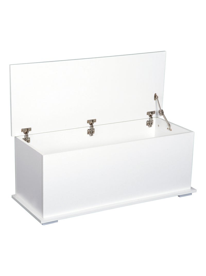 Coffre malle de rangement dim. 100L x 40l x 40H cm panneaux particules Blanc Blanc - Kiabi