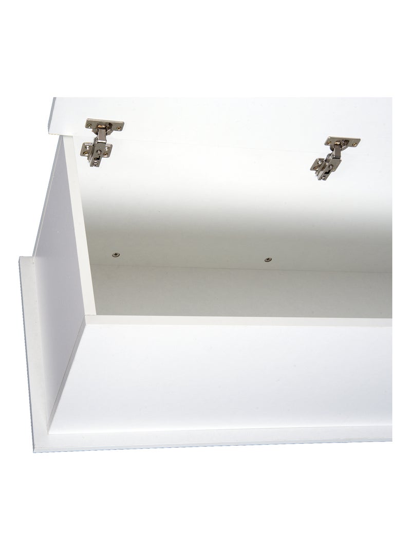 Coffre malle de rangement dim. 100L x 40l x 40H cm panneaux particules Blanc Blanc - Kiabi