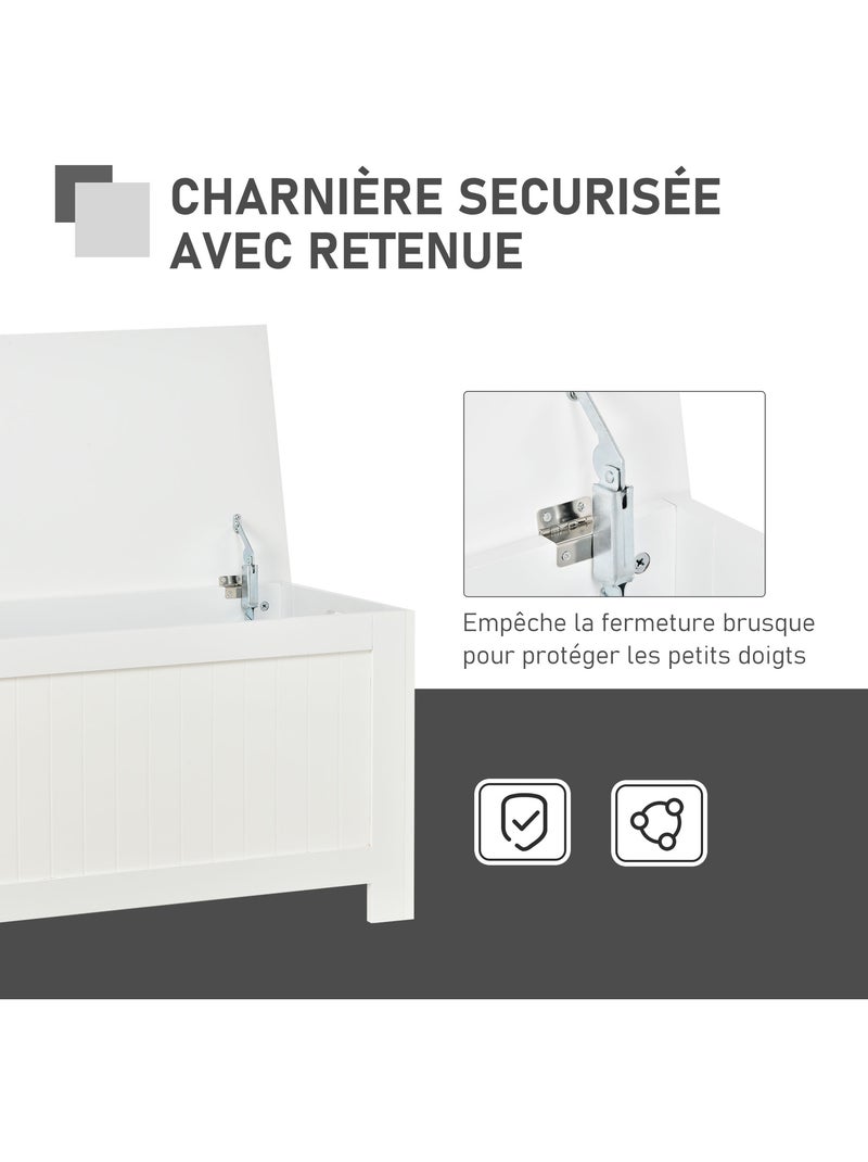 Coffre malle de rangement dim. 81L x 40l x 46H cm Blanc Blanc - Kiabi