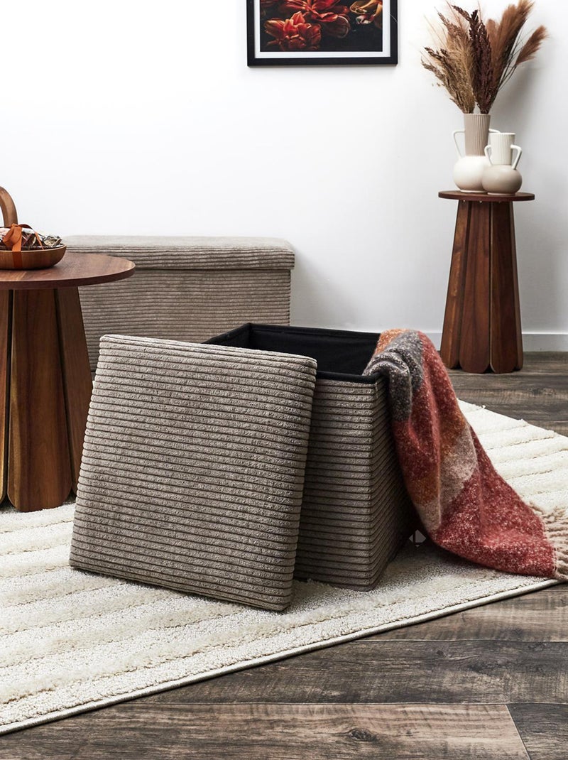 Coffre pouf collection VICTOR Gris taupe - Kiabi