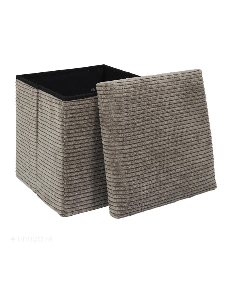 Coffre pouf collection VICTOR Gris taupe - Kiabi