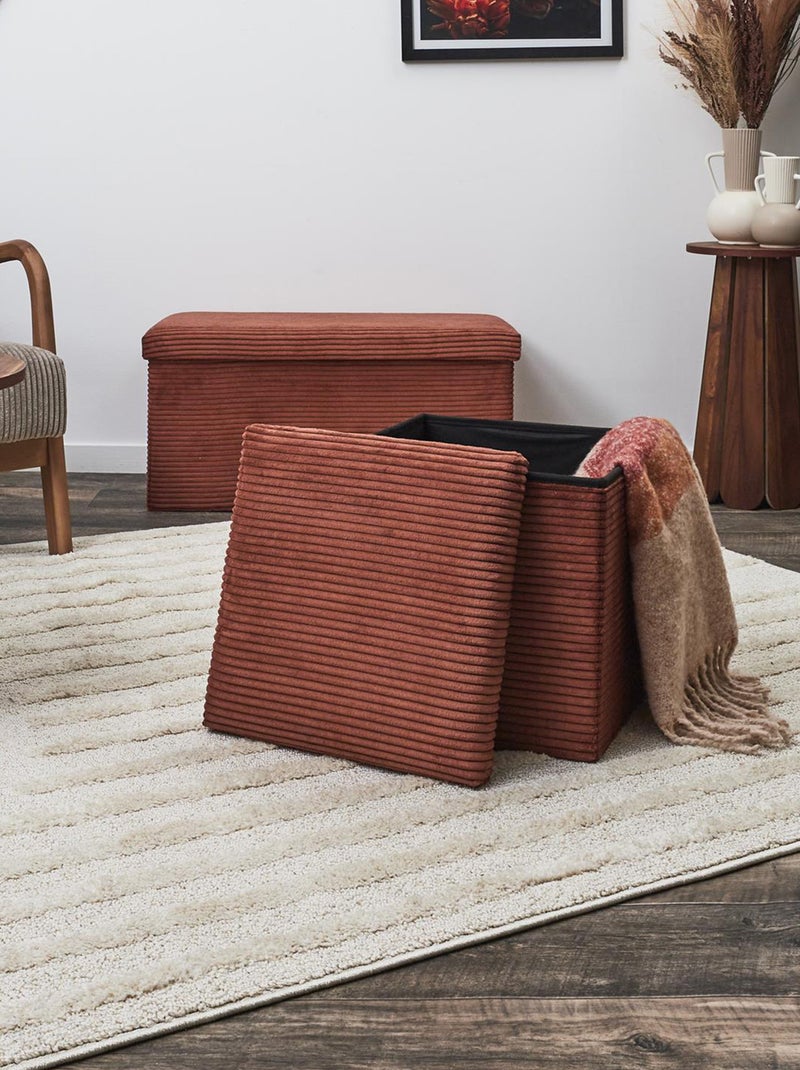 Coffre pouf collection VICTOR Orange mandarine - Kiabi