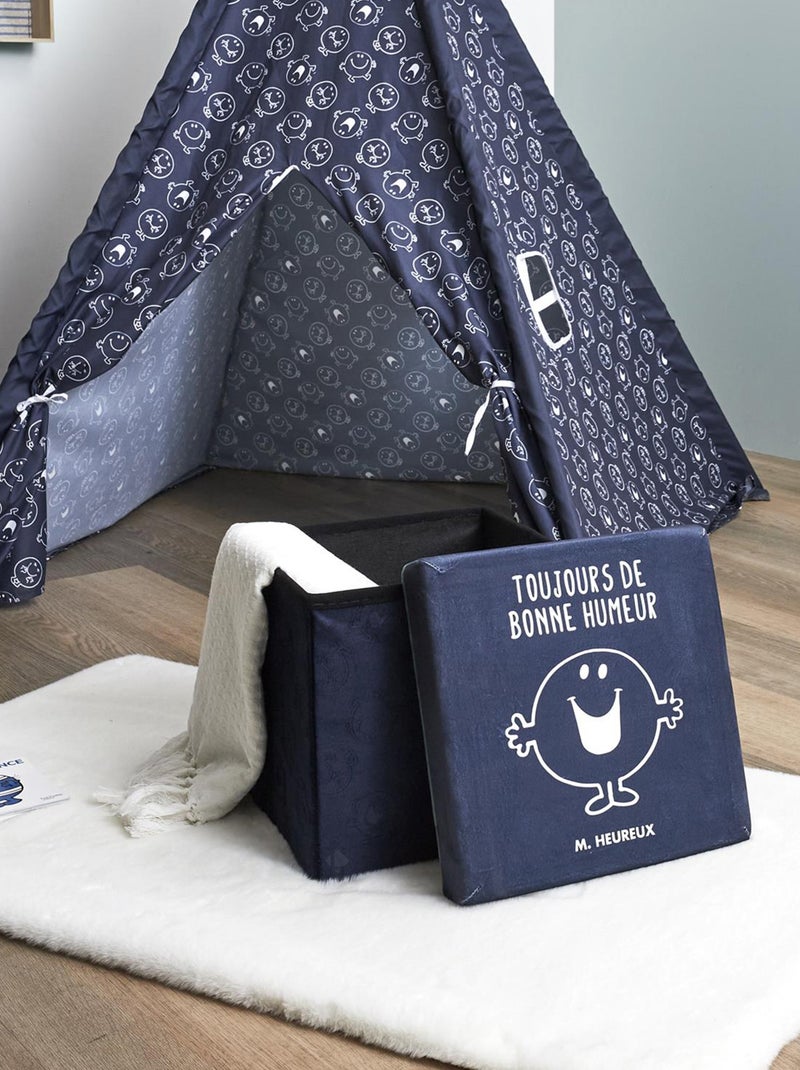 Coffre pouf MONSIEUR MADAME Bleu marine - Kiabi