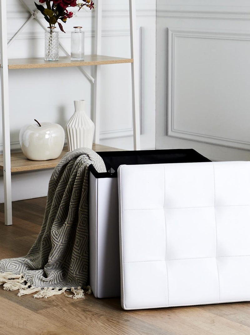 Coffre pouf pliable CHIC Blanc - Kiabi
