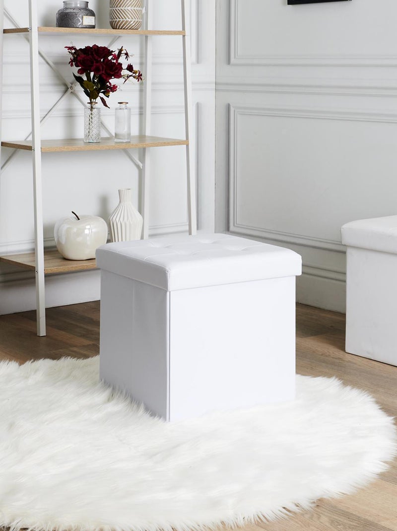 Coffre pouf pliable CHIC Blanc - Kiabi