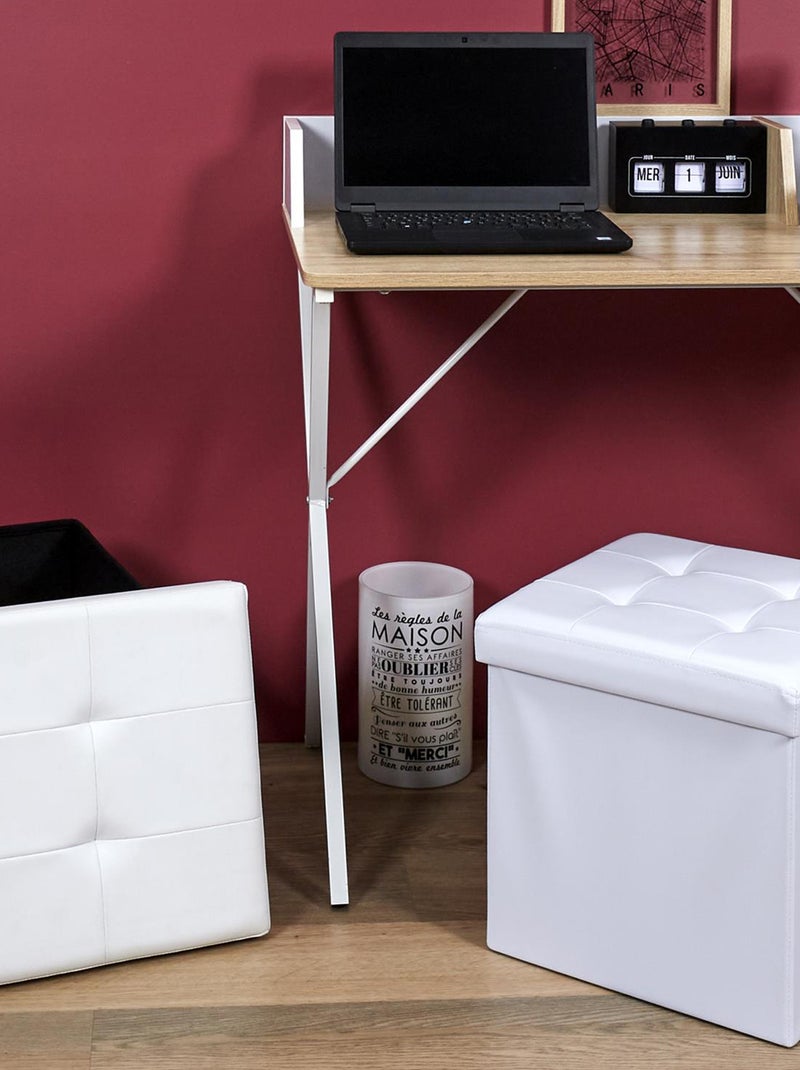 Coffre pouf pliable CHIC Blanc - Kiabi