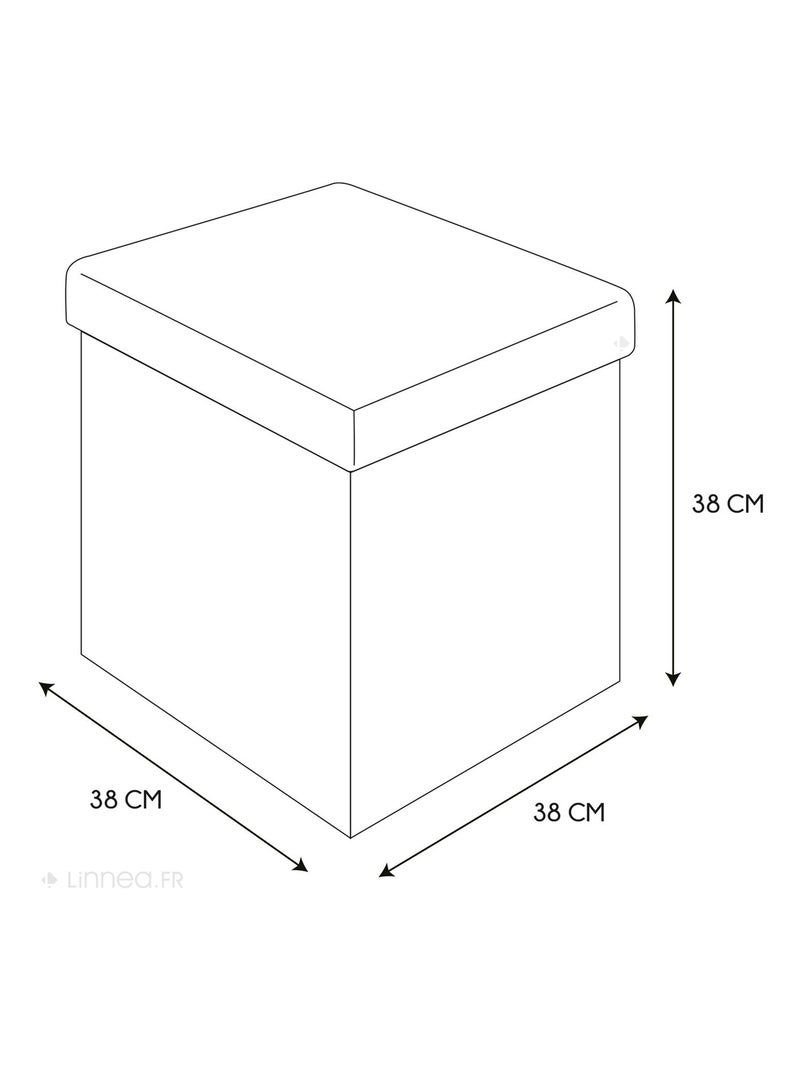 Coffre pouf pliable CHIC Noir Noir - Kiabi