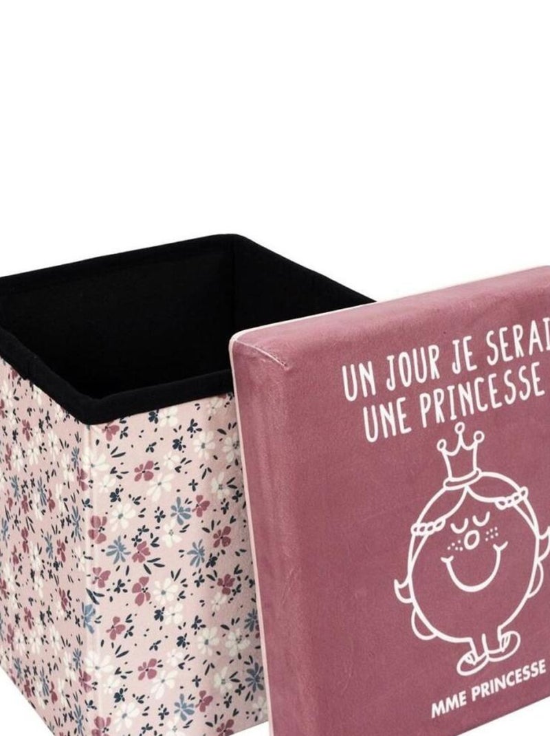 Coffre pouf pliable Madame Princesse Rose - Kiabi