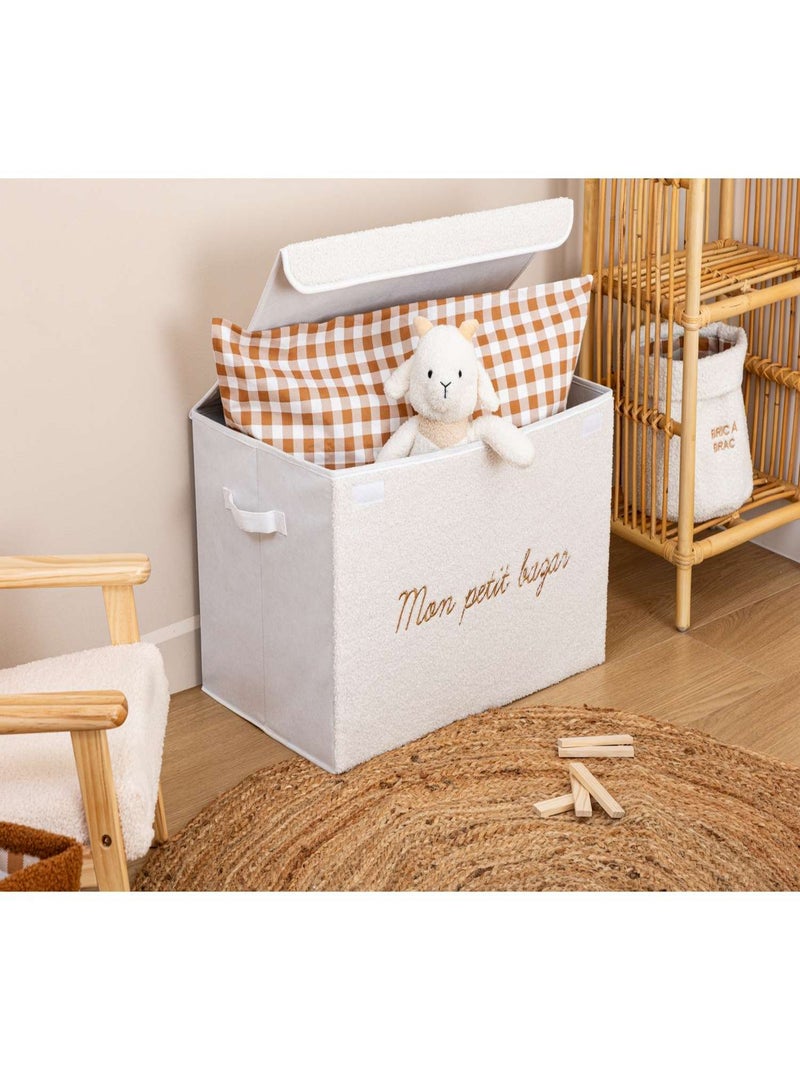 Coffre rangement en bouclette YUKI Blanc - Kiabi